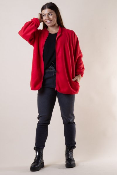 FYND! Källviken Fleece Jacket Red (Endast S/M)