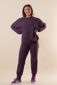 Yoga Stretch Ribbed Leggings Purple Grey