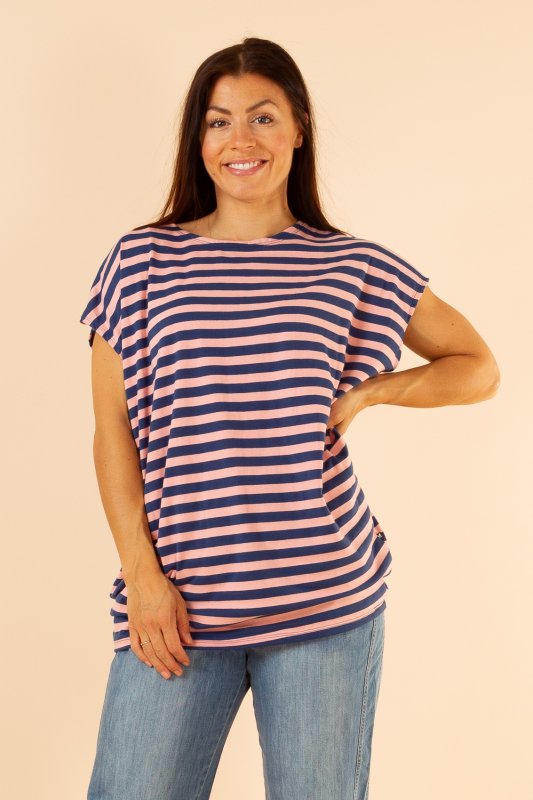 Mira Shirt Stripe Blue Pink